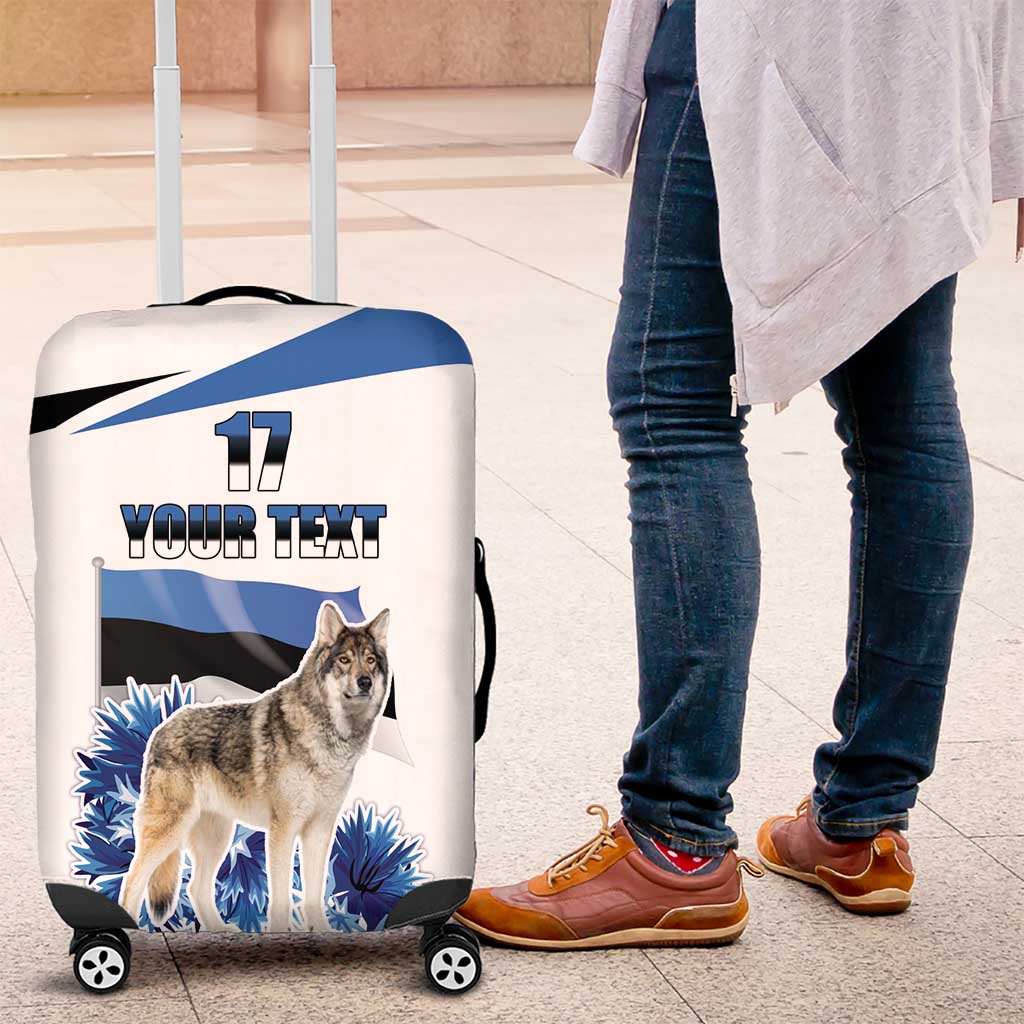 Estonia Grey Wolf and Cornflower Luggage Cover Estonia Flag