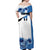 Estonia Grey Wolf and Cornflower Off Shoulder Maxi Dress Estonia Flag