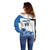 Estonia Grey Wolf and Cornflower Off Shoulder Sweater Estonia Flag