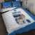 Estonia Grey Wolf and Cornflower Quilt Bed Set Estonia Flag