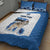 Estonia Grey Wolf and Cornflower Quilt Bed Set Estonia Flag