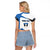 Estonia Grey Wolf and Cornflower Raglan Cropped T Shirt Estonia Flag