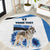 Estonia Grey Wolf and Cornflower Round Carpet Estonia Flag