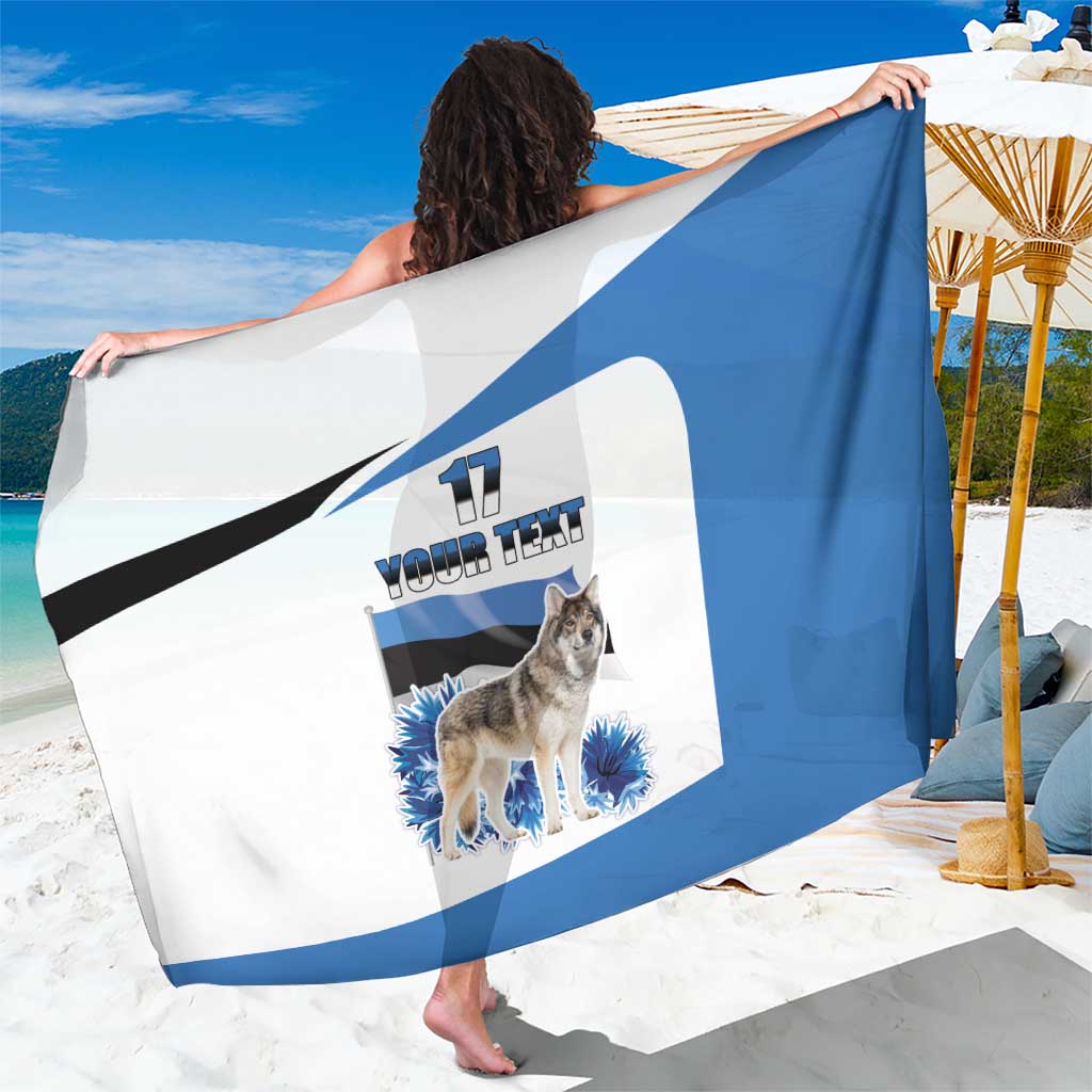 Estonia Grey Wolf and Cornflower Sarong Estonia Flag