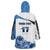 Estonia Grey Wolf and Cornflower Wearable Blanket Hoodie Estonia Flag