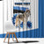 Estonia Grey Wolf and Cornflower Window Curtain Estonia Flag