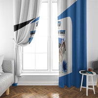 Estonia Grey Wolf and Cornflower Window Curtain Estonia Flag