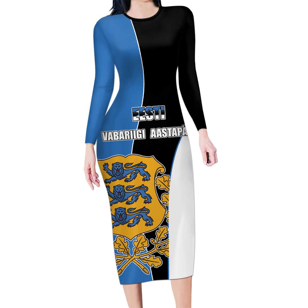 Estonia Independence day Long Sleeve Bodycon Dress Eesti Vabariigi Aastapaev