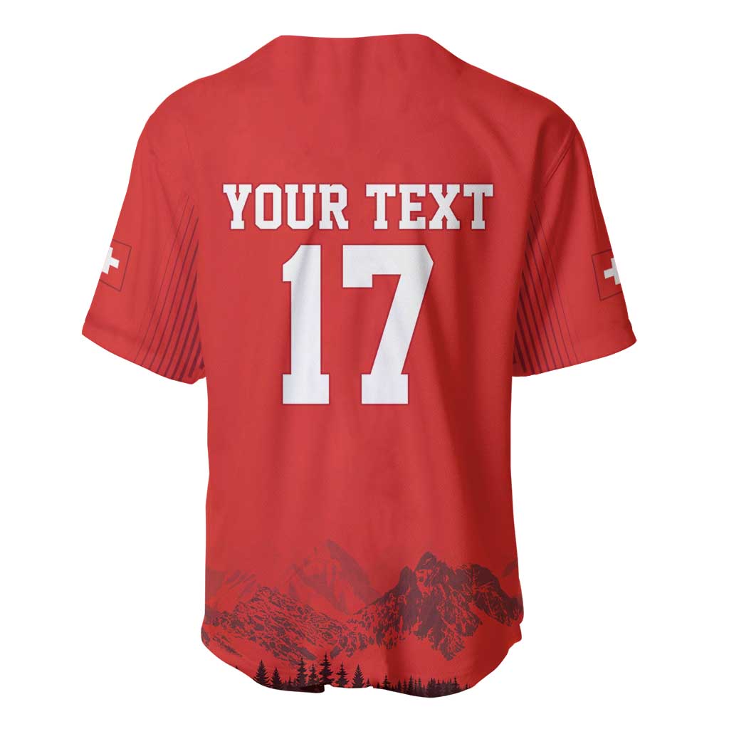 Red V-neck baseball jersey back view with large 17 and Your Text