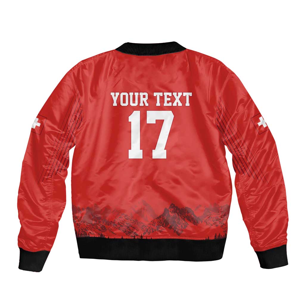 Custom Switzerland Football Bomber Jacket Hopp Schwiiz!