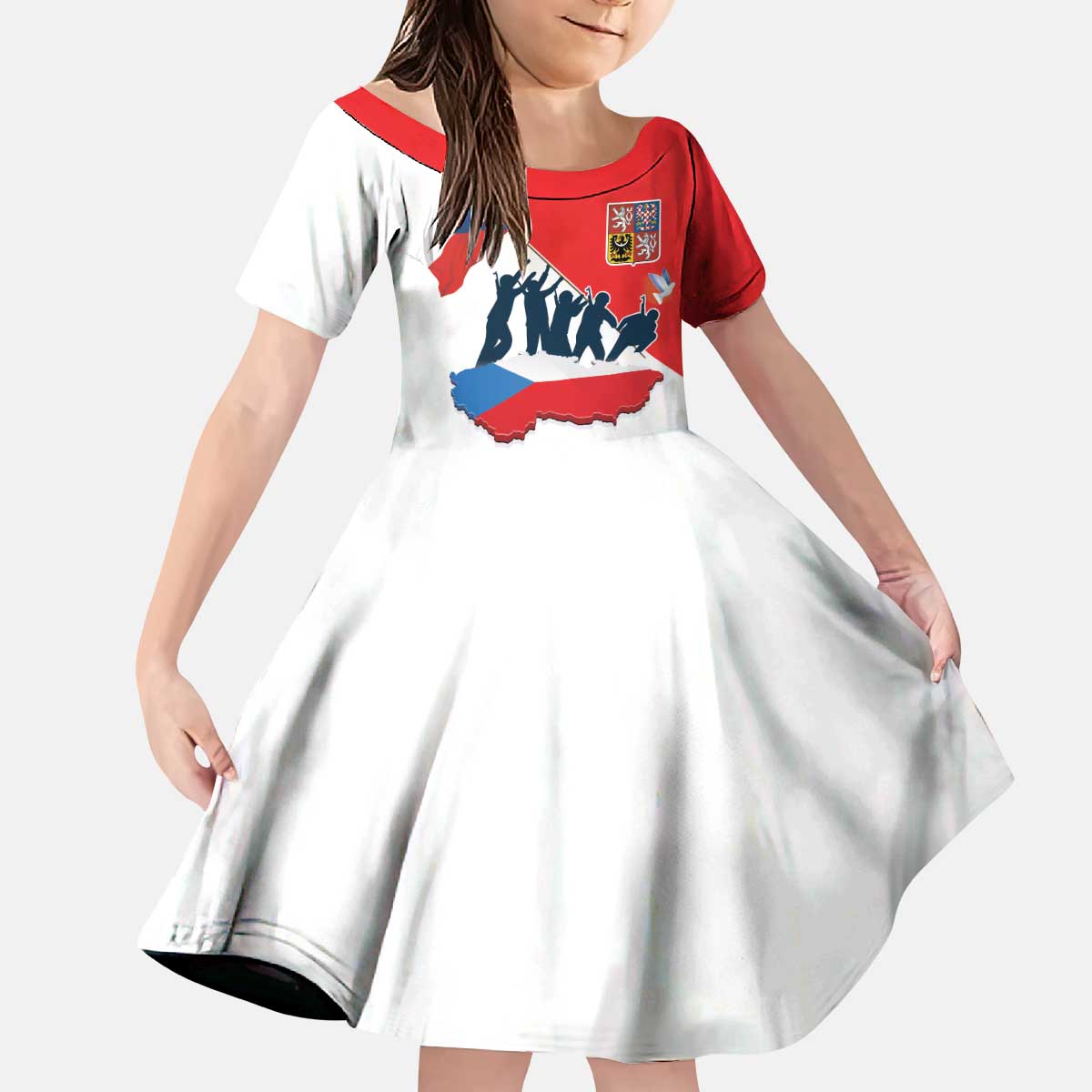 Den Vzniku Samostatneho Ceskoslovenskeho Statu Kid Short Sleeve Dress Czech Republic Independence day LT17