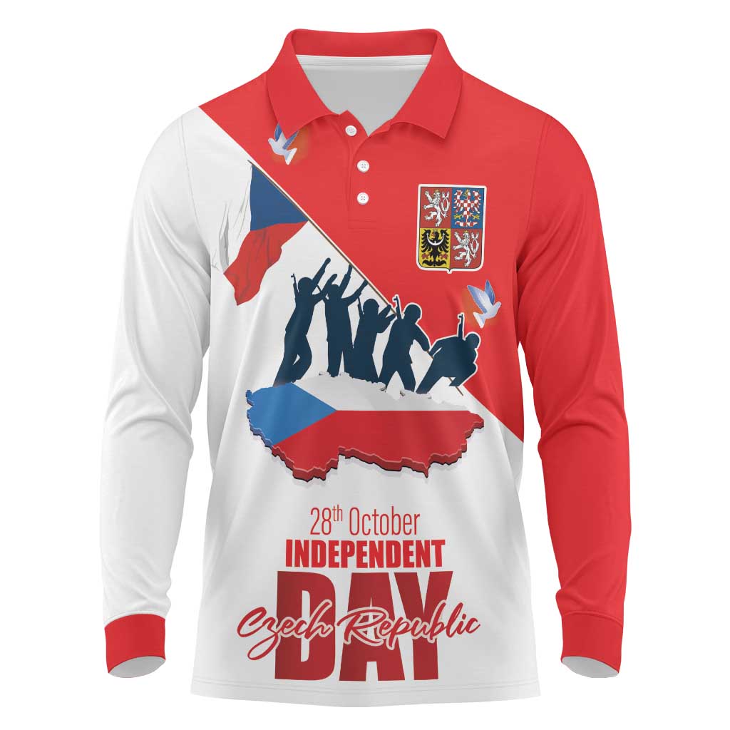 Den Vzniku Samostatneho Ceskoslovenskeho Statu Long Sleeve Polo Shirt Czech Republic Independence day LT17