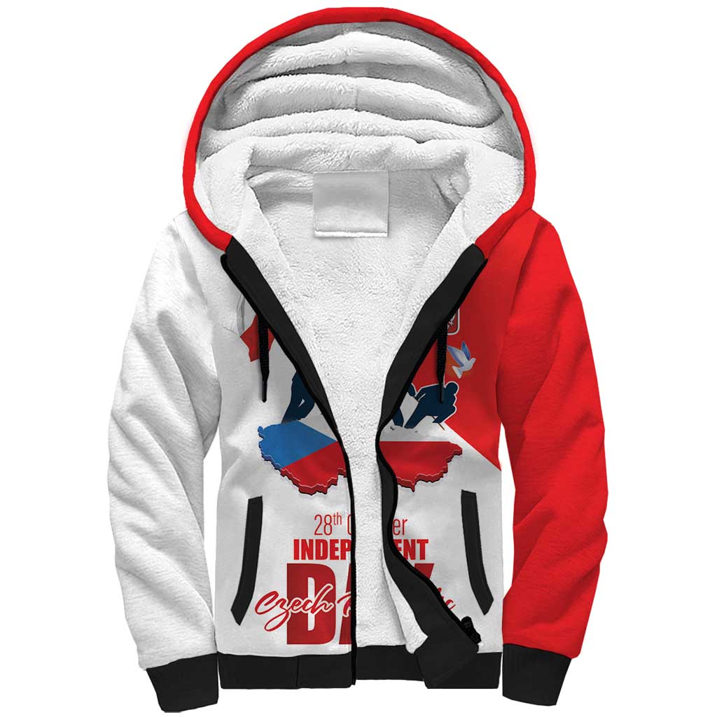 Den Vzniku Samostatneho Ceskoslovenskeho Statu Sherpa Hoodie Czech Republic Independence day LT17 - Wonder Print Shop