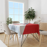 Patriotic Czech Republic tablecloth with red and blue diagonal panel design