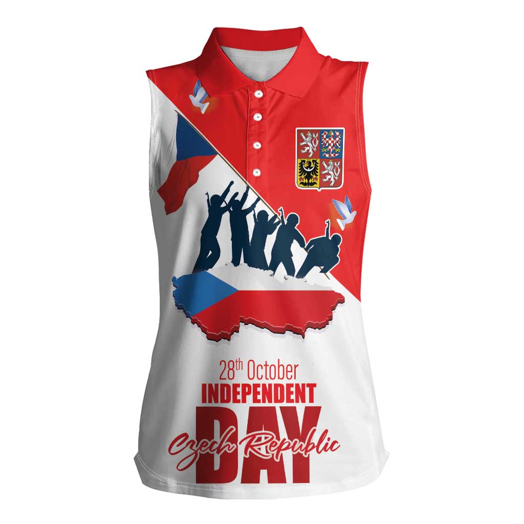 Den Vzniku Samostatneho Ceskoslovenskeho Statu Women Sleeveless Polo Shirt Czech Republic Independence day LT17 - Wonder Print Shop