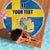 Custom Sweden Flag and Coat of arms Beach Blanket Three Crowns of Sweden