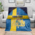 Custom Sweden Flag and Coat of arms Blanket Three Crowns of Sweden