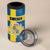 Custom Sweden Flag and Coat of arms 4 in 1 Can Cooler Tumbler Three Crowns of Sweden