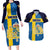 Custom Sweden Flag and Coat of arms Couples Matching Long Sleeve Bodycon Dress and Hawaiian Shirt Three Crowns of Sweden