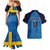 Custom Sweden Flag and Coat of arms Couples Matching Mermaid Dress and Hawaiian Shirt Three Crowns of Sweden