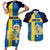 Custom Sweden Flag and Coat of arms Couples Matching Short Sleeve Bodycon Dress and Hawaiian Shirt Three Crowns of Sweden