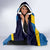 Custom Sweden Flag and Coat of arms Hooded Blanket Three Crowns of Sweden