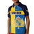 Custom Sweden Flag and Coat of arms Kid Polo Shirt Three Crowns of Sweden