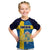 Custom Sweden Flag and Coat of arms Kid T Shirt Three Crowns of Sweden