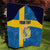 Custom Sweden Flag and Coat of arms Quilt Three Crowns of Sweden