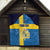 Custom Sweden Flag and Coat of arms Quilt Three Crowns of Sweden