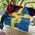 Custom Sweden Flag and Coat of arms Quilt Three Crowns of Sweden