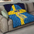 Custom Sweden Flag and Coat of arms Quilt Three Crowns of Sweden