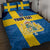 Custom Sweden Flag and Coat of arms Quilt Bed Set Three Crowns of Sweden