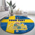 Custom Sweden Flag and Coat of arms Round Carpet Three Crowns of Sweden