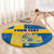 Custom Sweden Flag and Coat of arms Round Carpet Three Crowns of Sweden