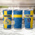 Custom Sweden Flag and Coat of arms Tumbler Cup Three Crowns of Sweden