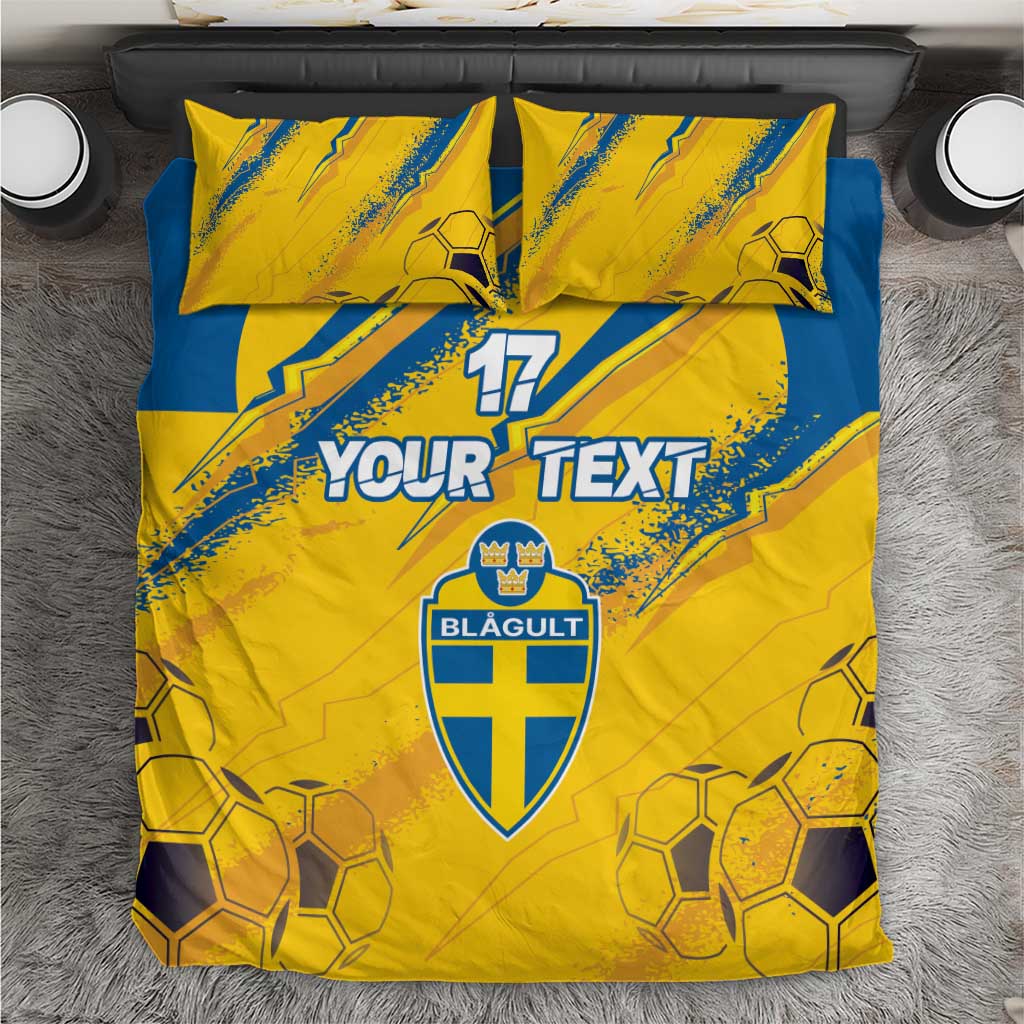 Custom Sweden Football Bedding Set Sporty Style