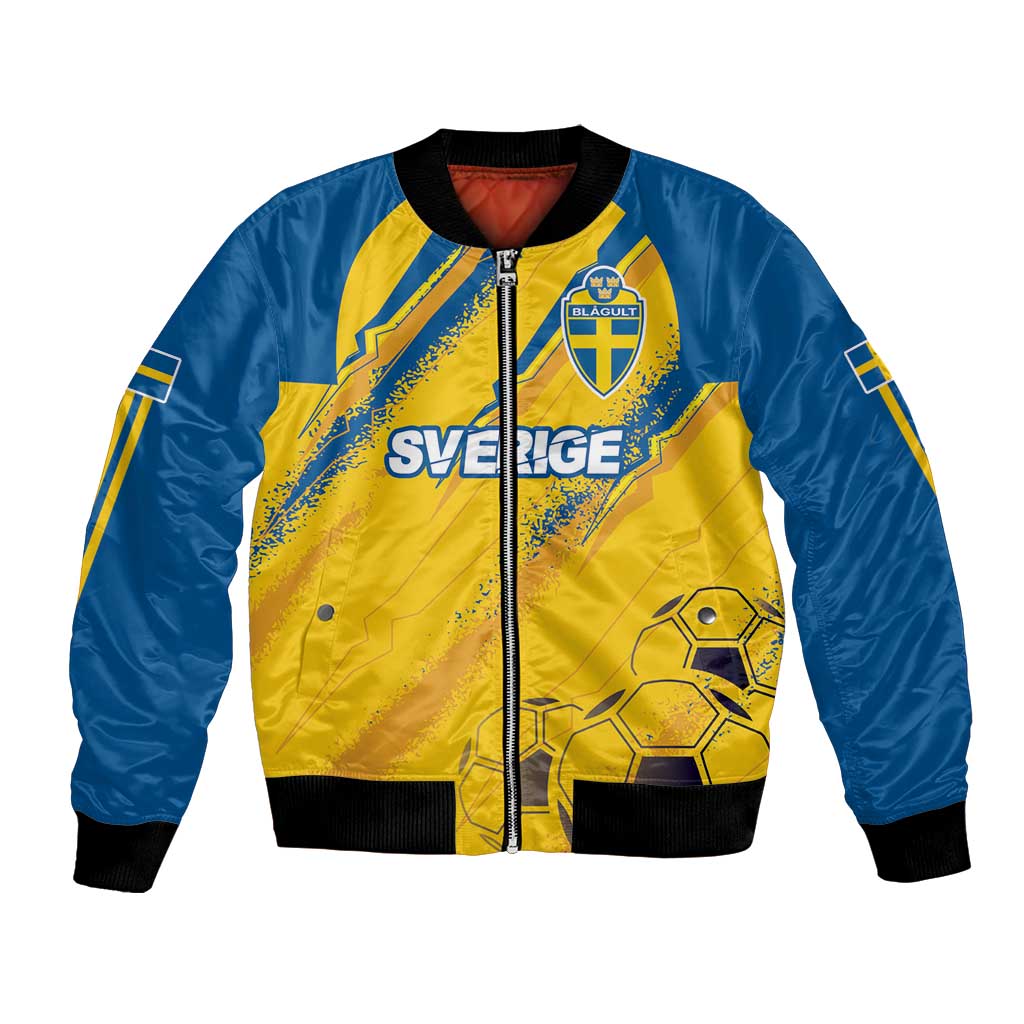 Custom Sweden Football Bomber Jacket Sporty Style