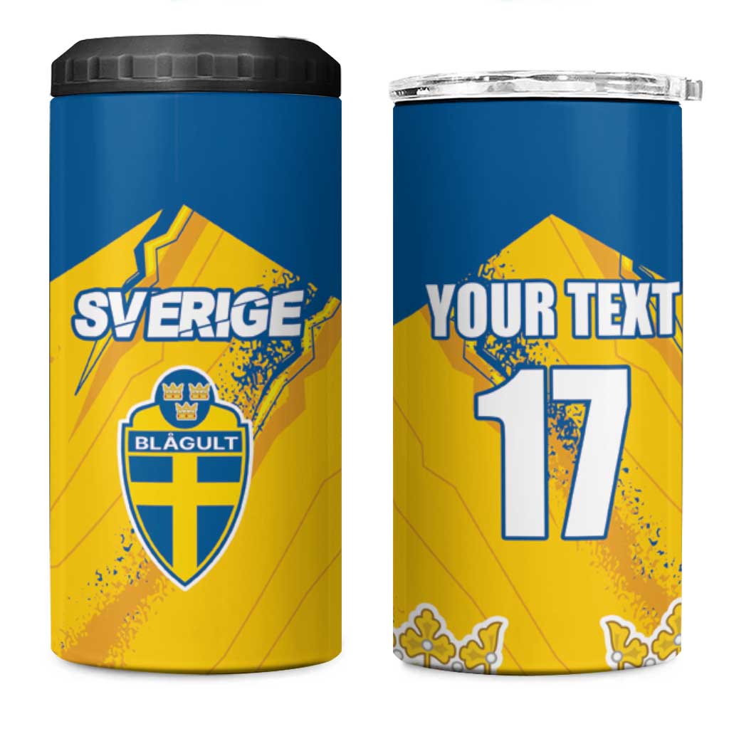 Custom Sweden Football 4 in 1 Can Cooler Tumbler Sporty Style