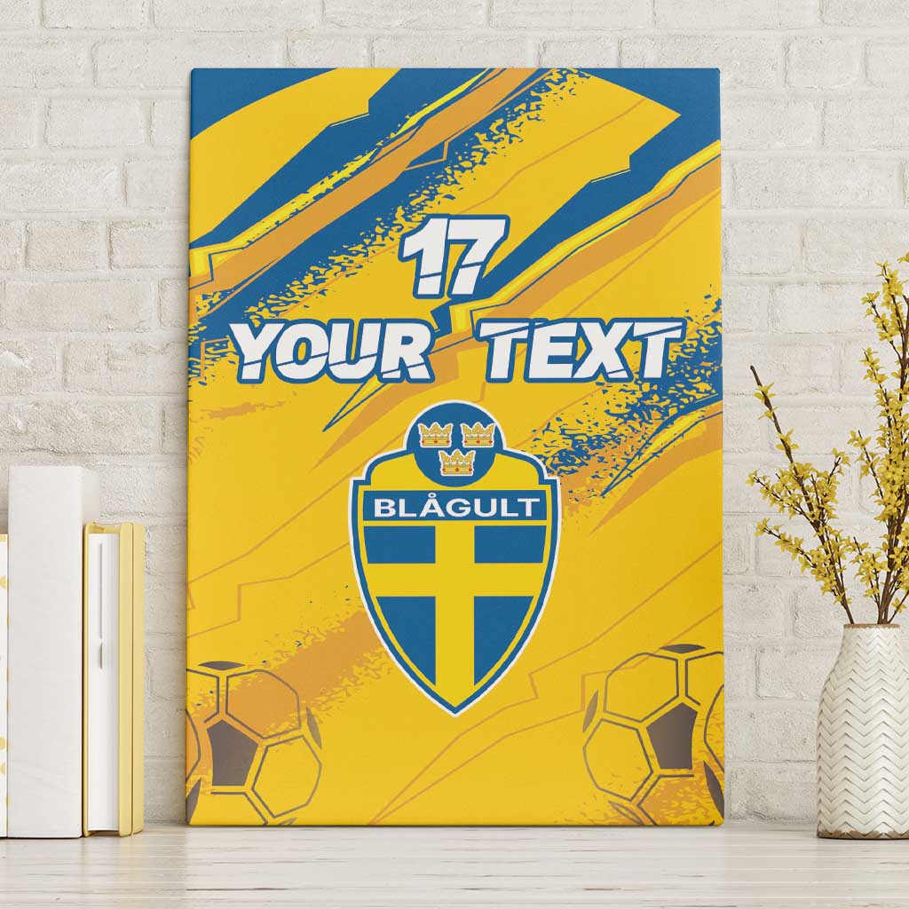 Custom Sweden Football Canvas Wall Art Sporty Style