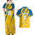 Custom Sweden Football Couples Matching Off Shoulder Maxi Dress and Hawaiian Shirt Sporty Style