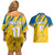 Custom Sweden Football Couples Matching Off Shoulder Short Dress and Hawaiian Shirt Sporty Style