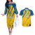 Custom Sweden Football Couples Matching Off The Shoulder Long Sleeve Dress and Hawaiian Shirt Sporty Style