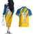 Custom Sweden Football Couples Matching Off The Shoulder Long Sleeve Dress and Hawaiian Shirt Sporty Style