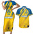 Custom Sweden Football Couples Matching Short Sleeve Bodycon Dress and Hawaiian Shirt Sporty Style