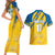 Custom Sweden Football Couples Matching Short Sleeve Bodycon Dress and Hawaiian Shirt Sporty Style