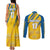 Custom Sweden Football Couples Matching Tank Maxi Dress and Long Sleeve Button Shirt Sporty Style