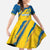 Custom Sweden Football Family Matching Long Sleeve Bodycon Dress and Hawaiian Shirt Sporty Style