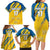 Custom Sweden Football Family Matching Long Sleeve Bodycon Dress and Hawaiian Shirt Sporty Style