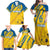 Custom Sweden Football Family Matching Off Shoulder Maxi Dress and Hawaiian Shirt Sporty Style